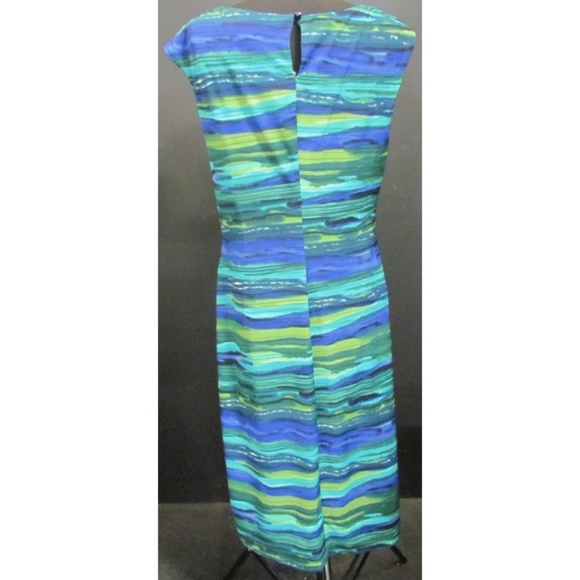 NWT! Connected Apparel Ruched Water Color Dress - Picture 2 of 5